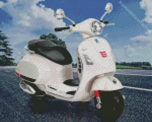 White Vespa Diamond Painting