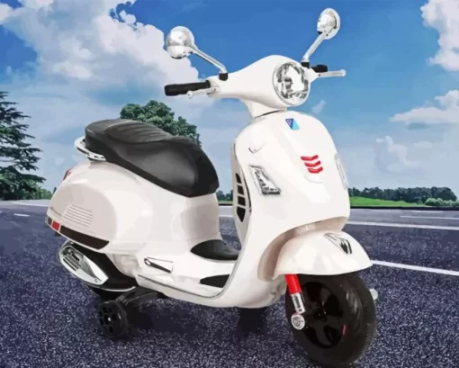 White Vespa Diamond Painting