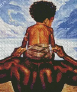 Black Father And Child Diamond Painting