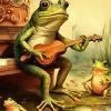 Frog Playing Guitar Diamond Painting