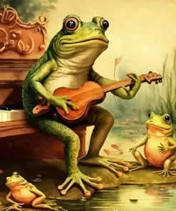 Frog Playing Guitar Diamond Painting