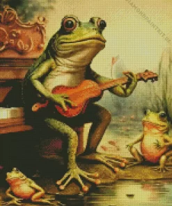 Frog Playing Guitar Diamond Painting