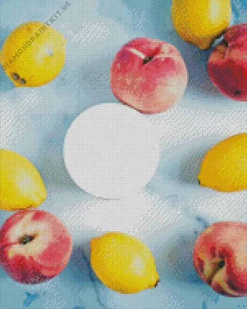 Lemon Peach Fruits Diamond Painting