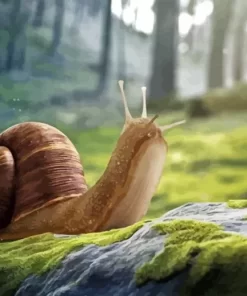 Mushroom And Snail in Nature Diamond Painting