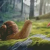 Mushroom And Snail in Nature Diamond Painting