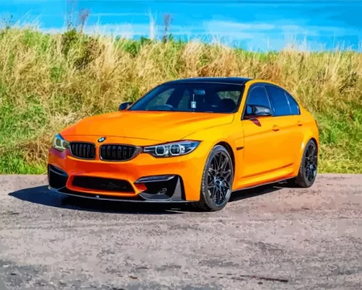 Orange BMW 3 Diamond Painting