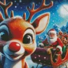 Rudolph The Red Nosed Reindeer Cartoon Diamond Painting