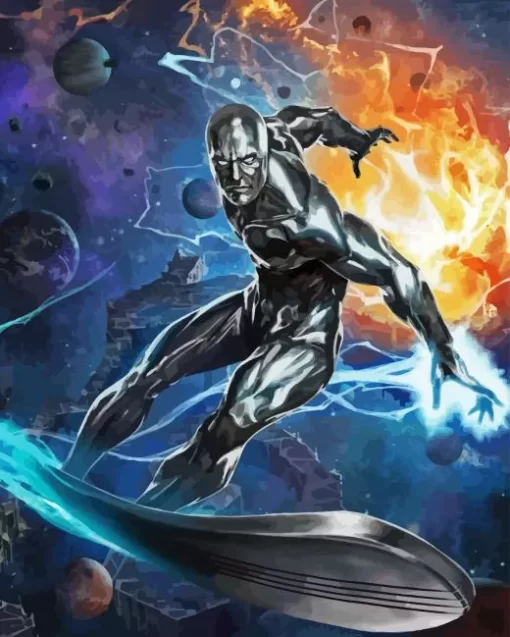 Silver Surfer Character Diamond Painting