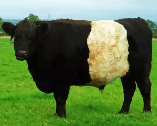 Belted Galloway Cow Diamond Painting