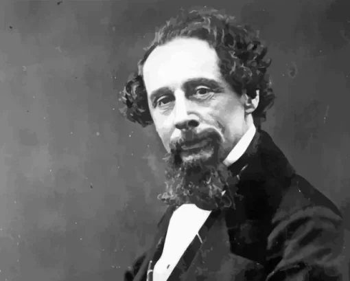 Black and White Charles Dickens Diamond Painting