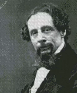 Black and White Charles Dickens Diamond Painting