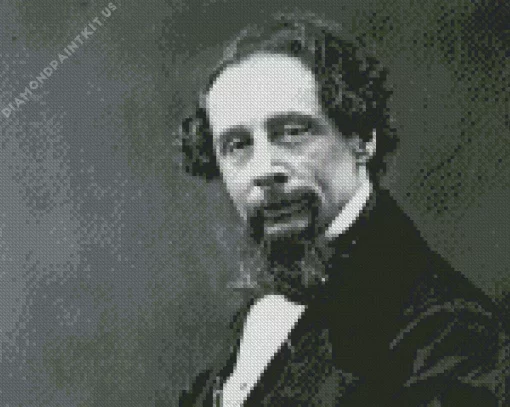 Black and White Charles Dickens Diamond Painting