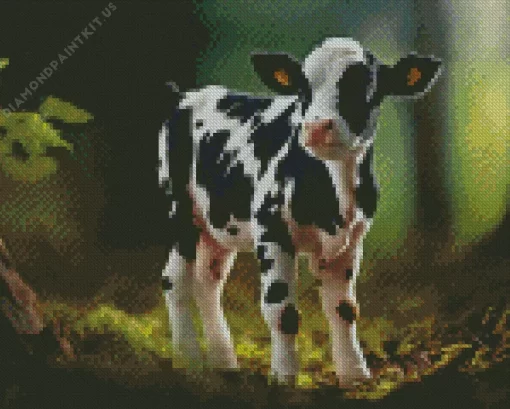 Black and White Cow Baby Diamond Painting