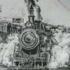 Black and White Train Diamond Painting