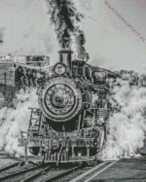 Black and White Train Diamond Painting