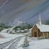 Christmas Winter Church Diamond Painting