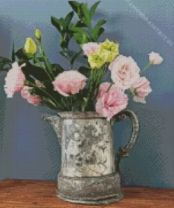 Flowers in Silver Pitcher Diamond Painting