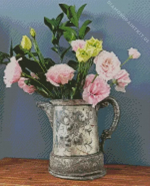 Flowers in Silver Pitcher Diamond Painting