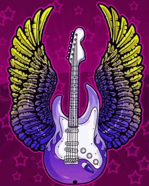 Guitar with Wings Art Diamond Painting