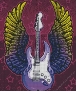 Guitar with Wings Art Diamond Painting