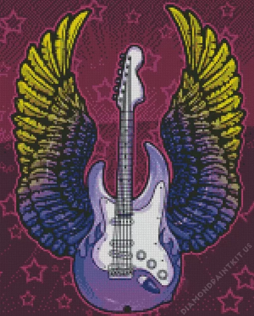 Guitar with Wings Art Diamond Painting