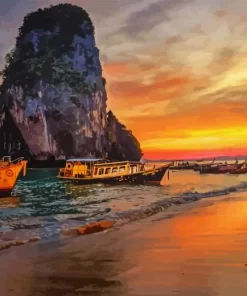 Phra Nang Beach Sunset Diamond Painting