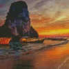 Phra Nang Beach Sunset Diamond Painting