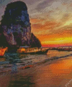 Phra Nang Beach Sunset Diamond Painting