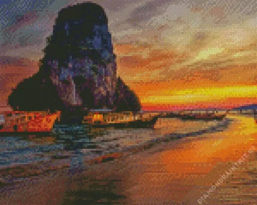 Phra Nang Beach Sunset Diamond Painting