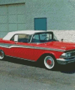 Red Edsel Car Diamond Painting