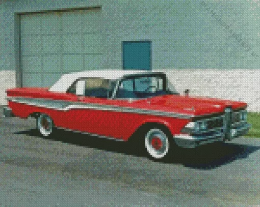 Red Edsel Car Diamond Painting