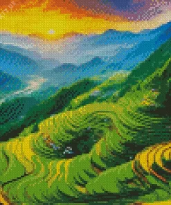 Rice Terraces Landscape Diamond Painting