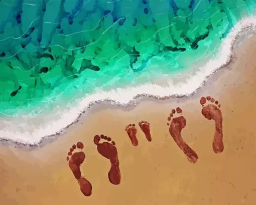 Sea Foot Print Diamond Painting