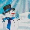 Snowman with Black Hat Diamond Painting