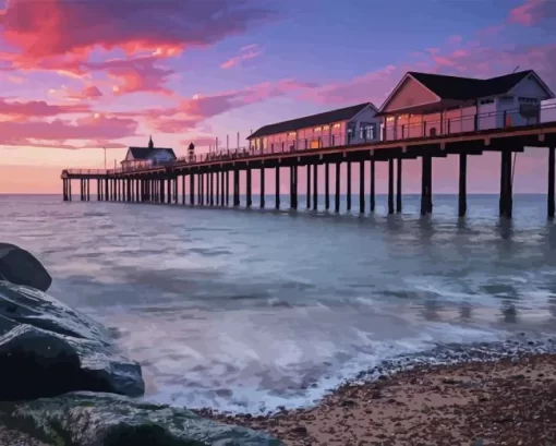 Southwold Pier At Sunset Diamond Painting