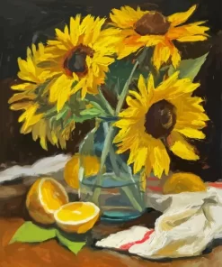 Sunflower and Lemons Art Diamond Painting