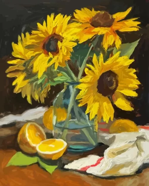 Sunflower and Lemons Art Diamond Painting