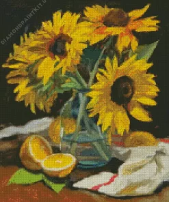 Sunflower and Lemons Art Diamond Painting