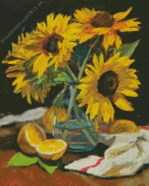 Sunflower and Lemons Art Diamond Painting