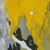 Yellow Grey Abstract Art Diamond Painting