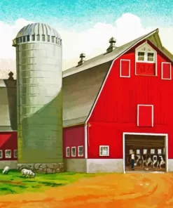 Barn With Silo Diamond Painting