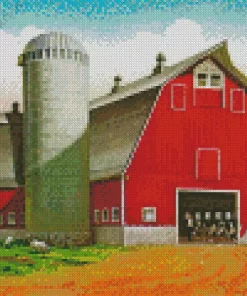 Barn With Silo Diamond Painting