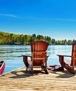 Chair On Lake Diamond Painting