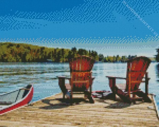 Chair On Lake Diamond Painting