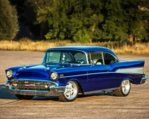 Classic Blue 57 Chevy Diamond Painting