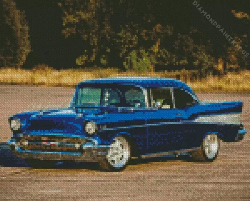 Classic Blue 57 Chevy Diamond Painting