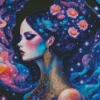 Floral Galaxy Girl Diamond Painting