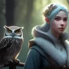 Girl With Owl Diamond Painting