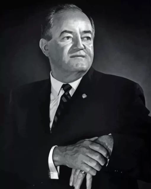 Monochrome Hubert Humphrey Diamond Painting