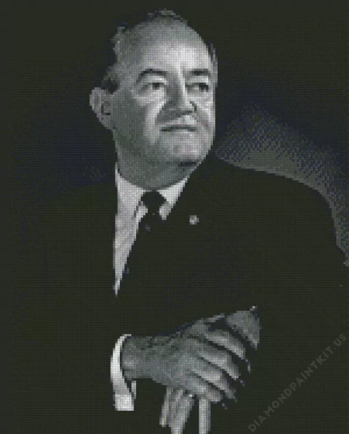 Monochrome Hubert Humphrey Diamond Painting